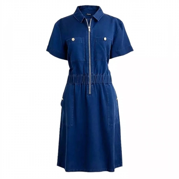 J. Crew Zip-Front Denim Dress Size 20 EUC - Picture 4 of 8